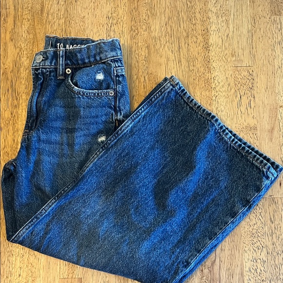 GAP Kids Dark Blue Distressed Baggy Jeans - Picture 3 of 5